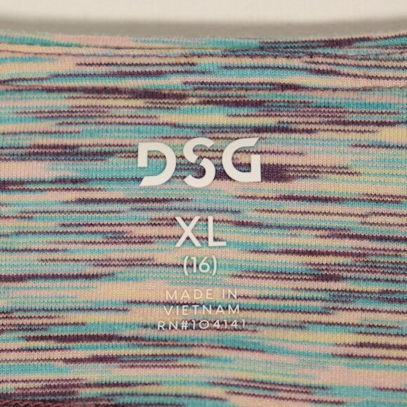 NWT DSG Momentum Mid Rise Shorts Teal Burst Spacedye Girls Size XL (16) - Picture 8 of 9